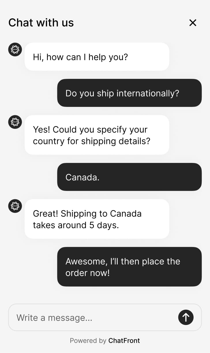 AI Customer Support Widget